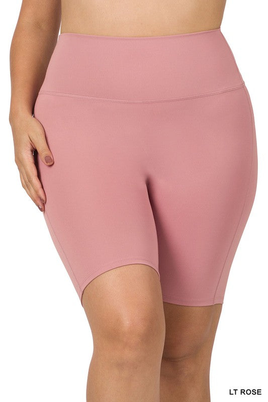 ATHLETIC HIGH RISE BIKER SHORTS PLUS SIZE