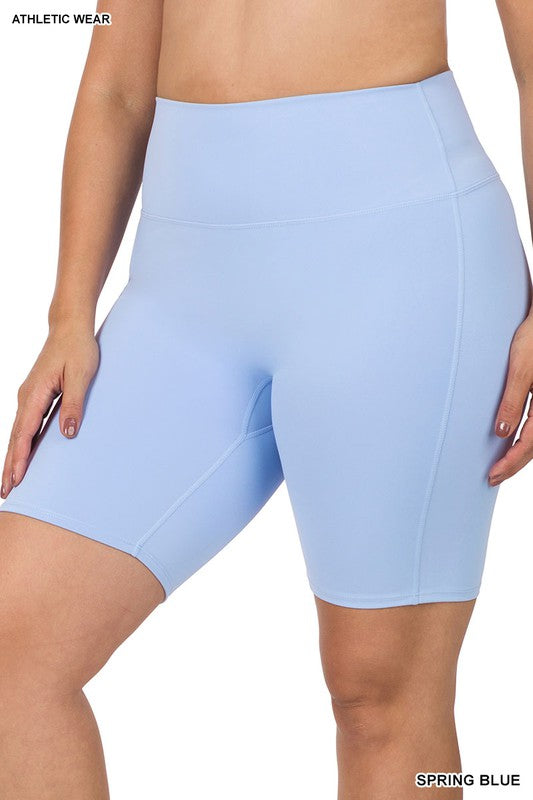 ATHLETIC HIGH RISE BIKER SHORTS PLUS SIZE