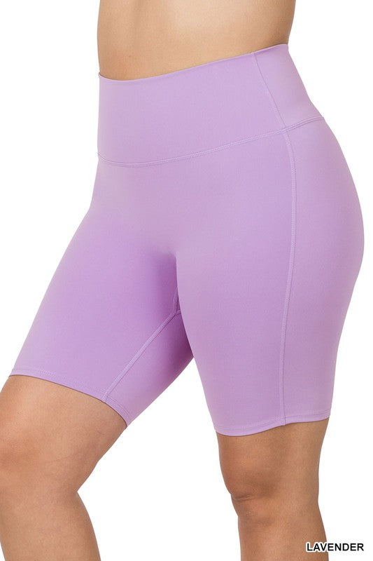 ATHLETIC HIGH RISE BIKER SHORTS PLUS SIZE