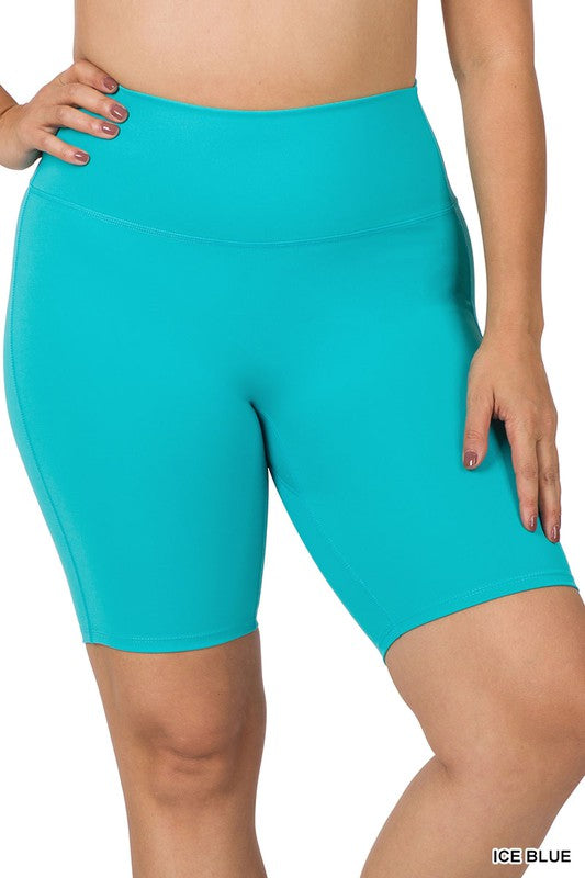 ATHLETIC HIGH RISE BIKER SHORTS PLUS SIZE