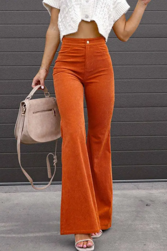 ORANGE HIGH WAISTED FLARES