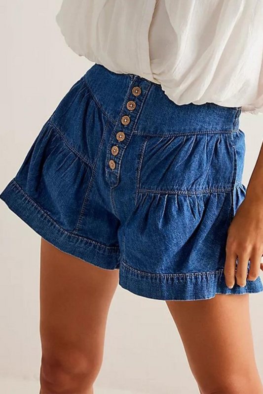 Women's boho cotton denim shorts