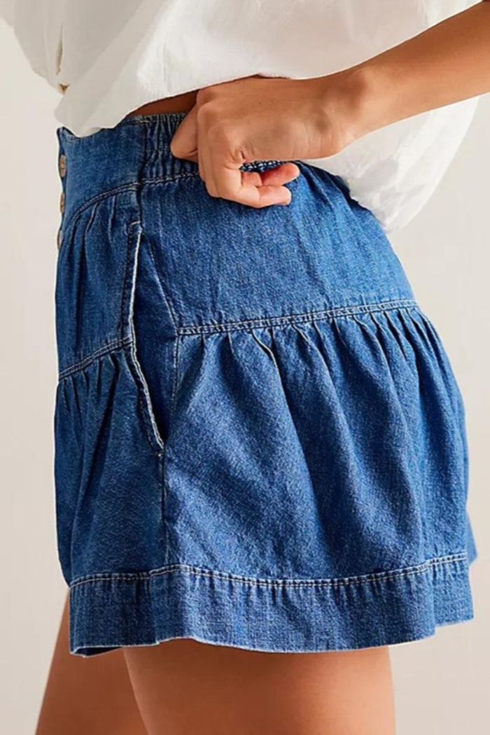 Women's boho cotton denim shorts