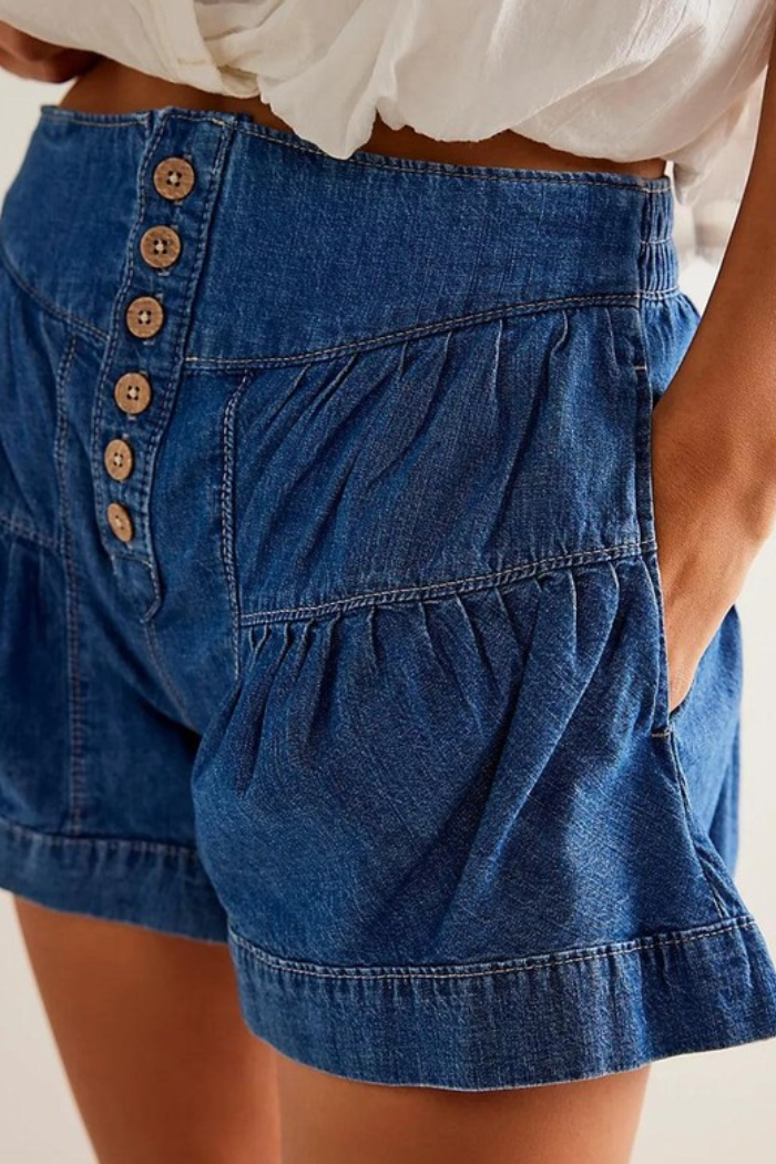 Women's boho cotton denim shorts