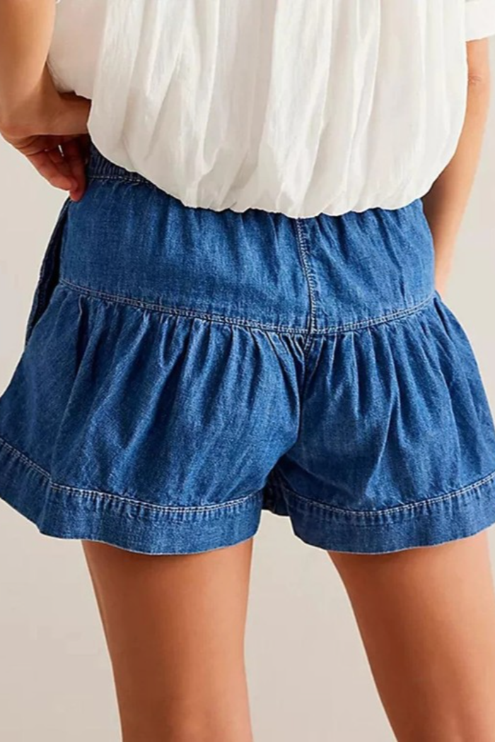 Women's boho cotton denim shorts