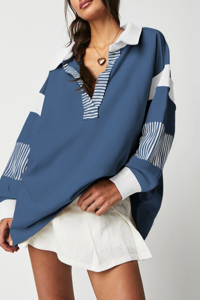 Women's boho striped sweatshirt