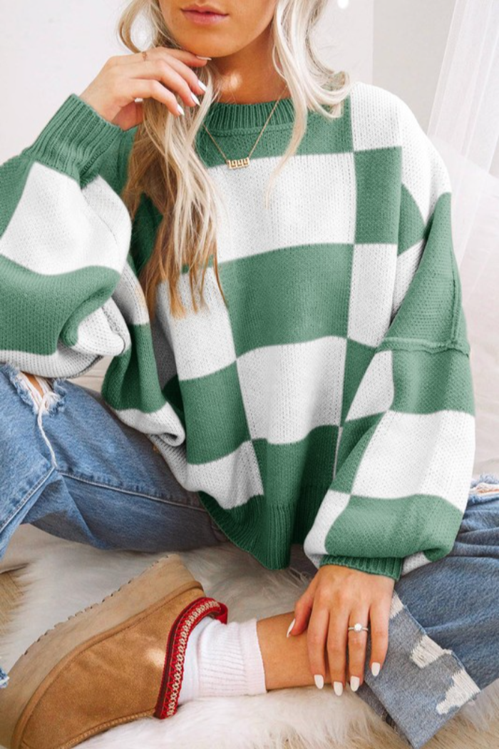 Christmas Checkered Sweater