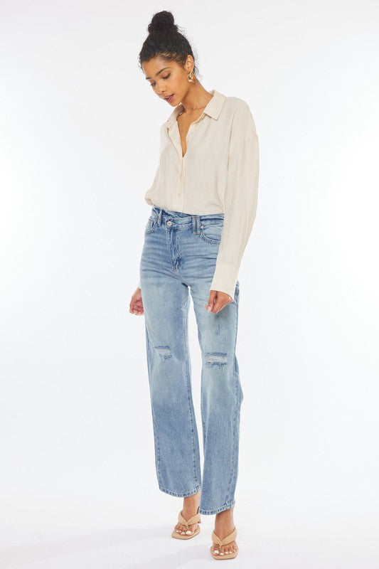 KANCAN 90's Wide Leg Straight Jeans