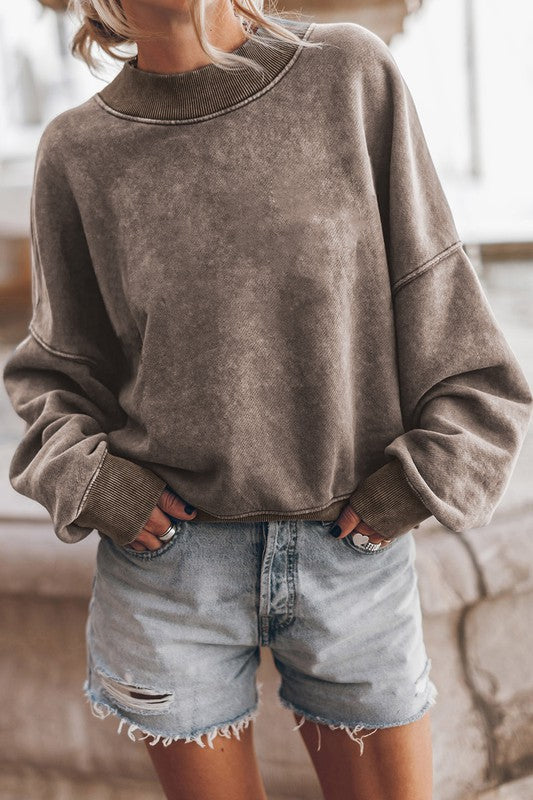 MINERAL WASHED ACID SWEATSHIRT PULLOVER