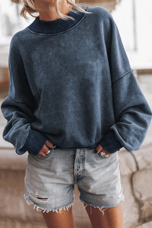 MINERAL WASHED ACID SWEATSHIRT PULLOVER