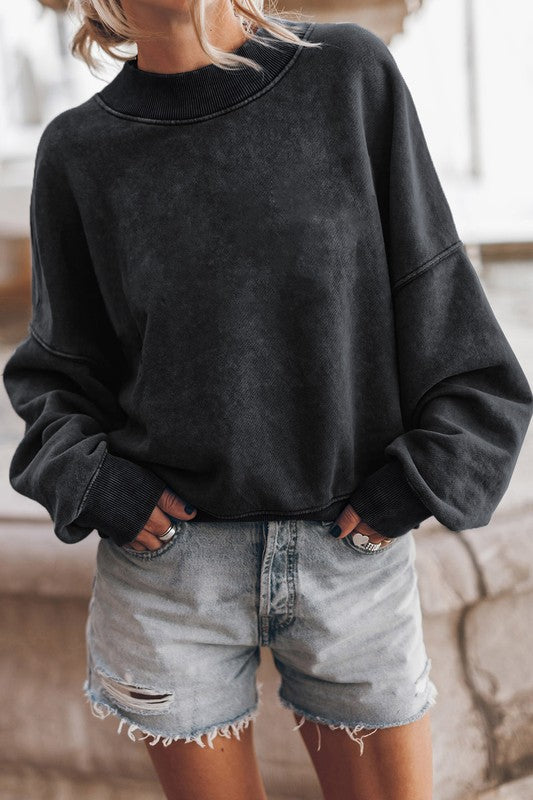 MINERAL WASHED ACID SWEATSHIRT PULLOVER