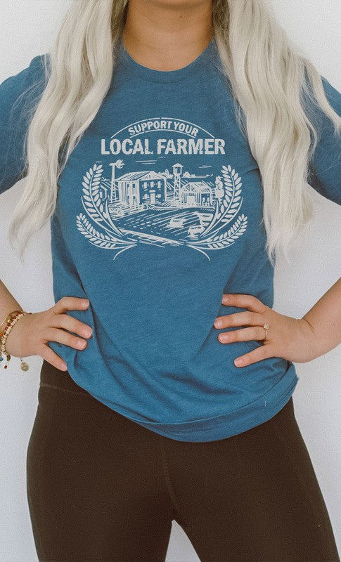 PLUS SIZE SUPPORT YOUR LOCAL FARMER GRAPHIC TEE