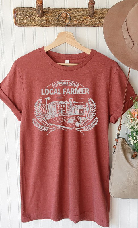 PLUS SIZE SUPPORT YOUR LOCAL FARMER GRAPHIC TEE