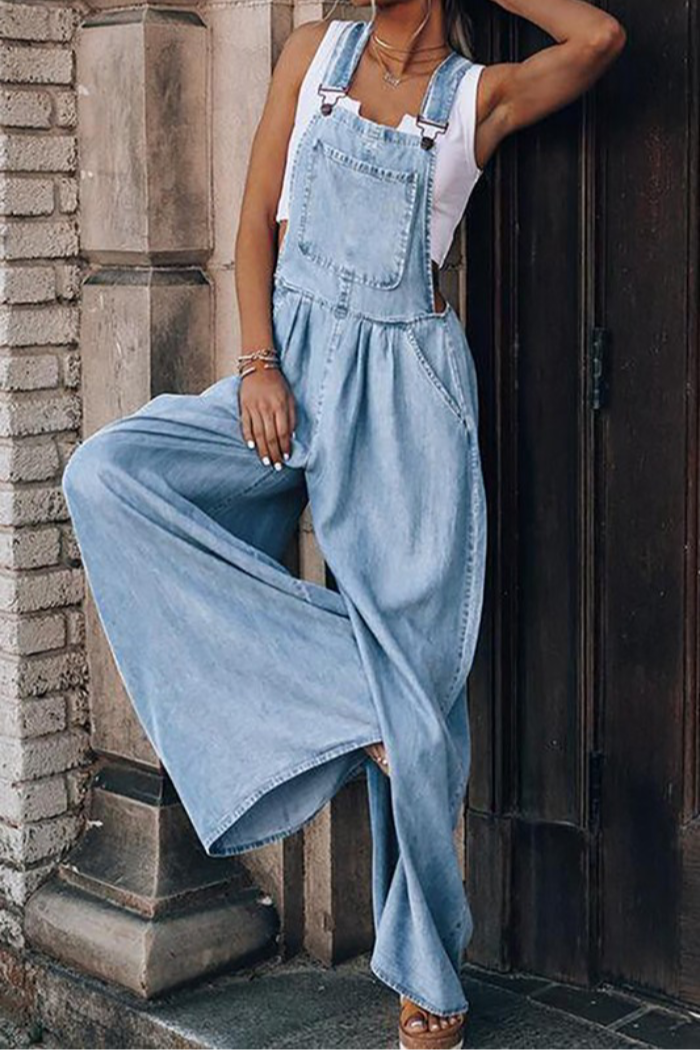 Wide Leg Denim Overall