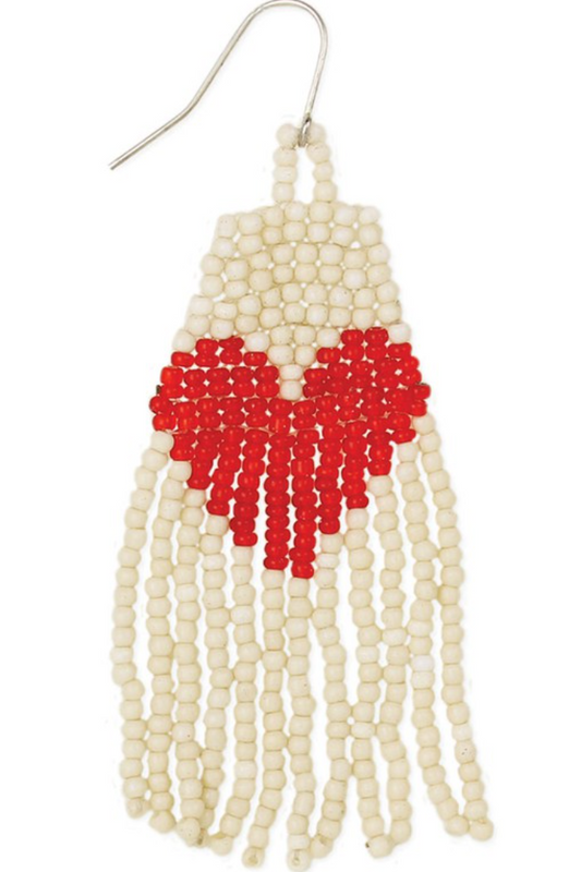 Heart fringe earrings