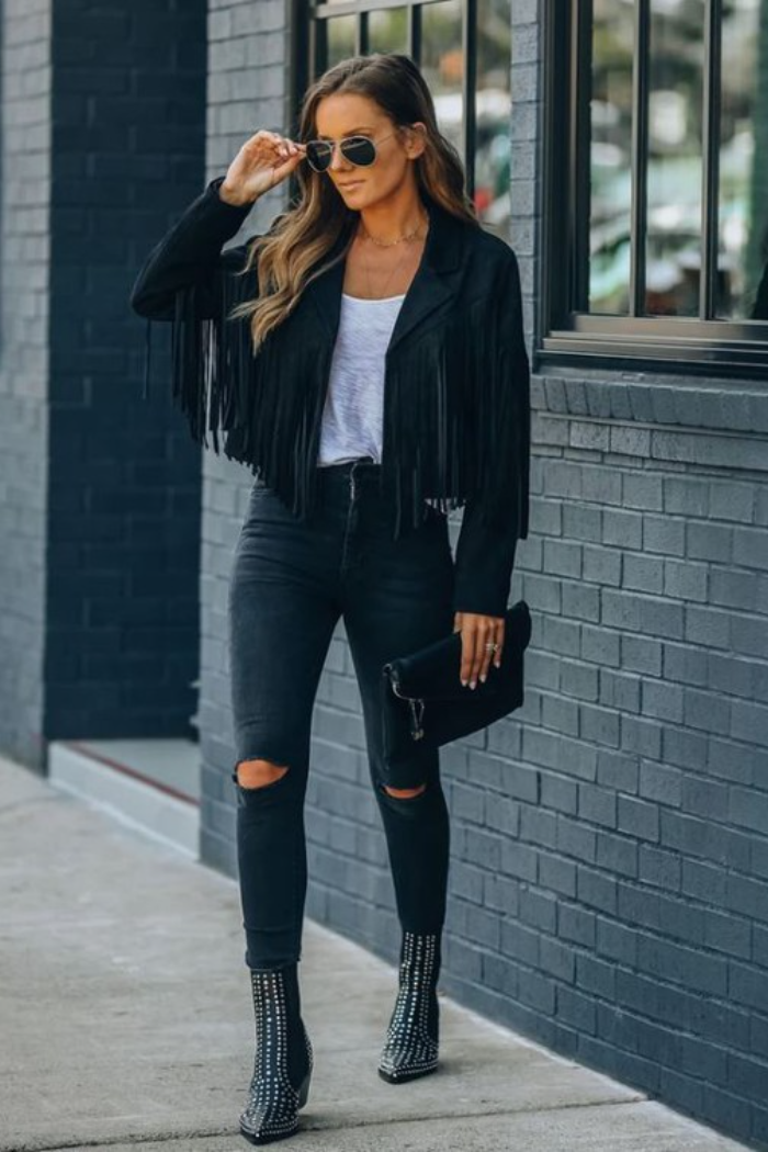 FRINGED SUEDE JACKET