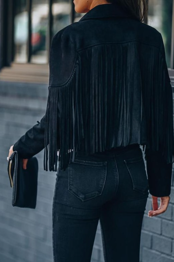 FRINGED SUEDE JACKET