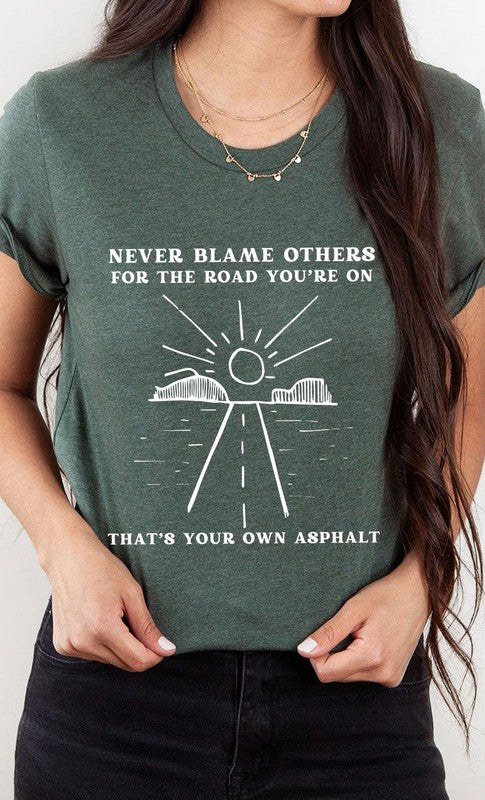 YOUR OWN ASPHALT SUNRISE ROAD GRAPHIC TEE PLUS SIZE