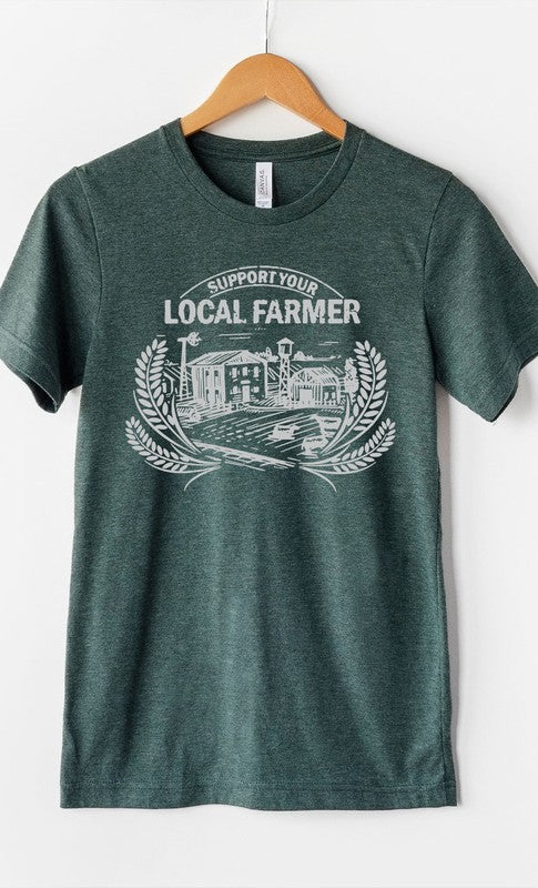 PLUS SIZE SUPPORT YOUR LOCAL FARMER GRAPHIC TEE