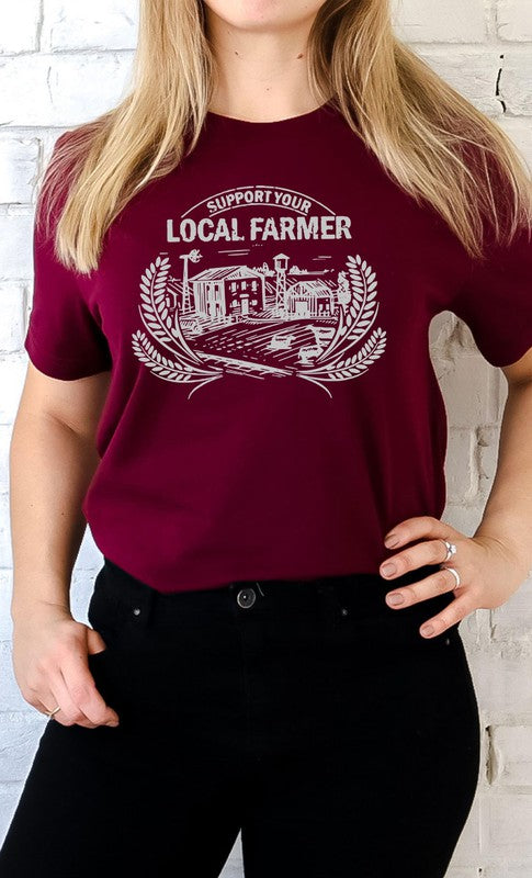 PLUS SIZE SUPPORT YOUR LOCAL FARMER GRAPHIC TEE