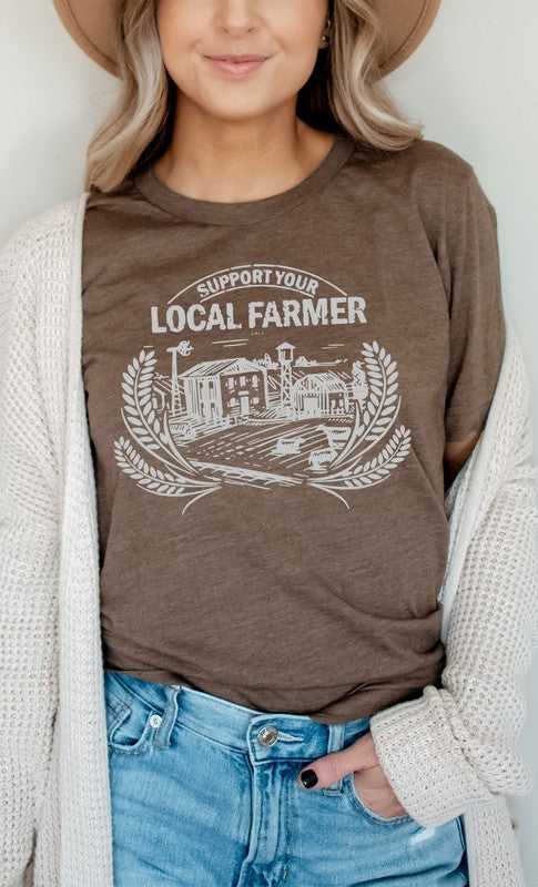 PLUS SIZE SUPPORT YOUR LOCAL FARMER GRAPHIC TEE