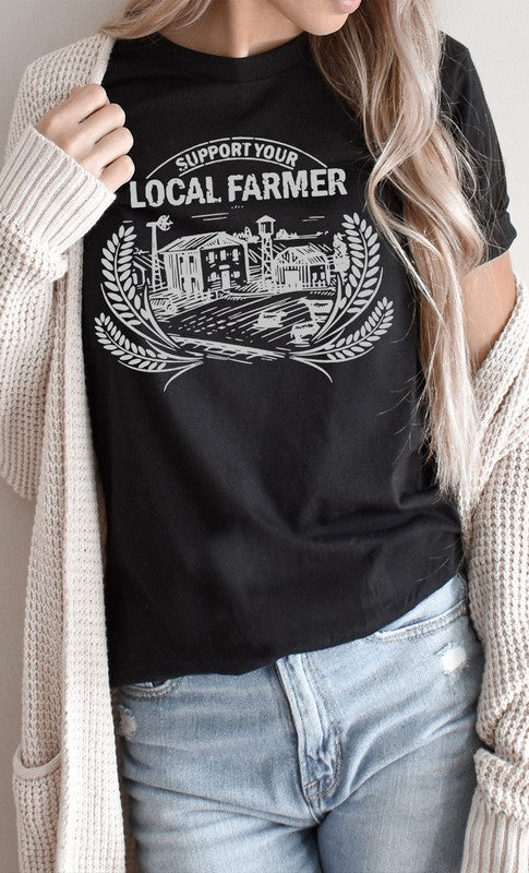 PLUS SIZE SUPPORT YOUR LOCAL FARMER GRAPHIC TEE