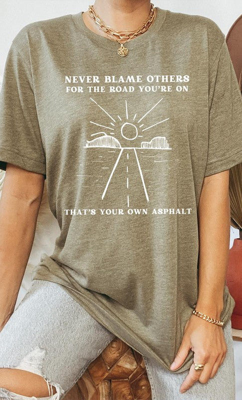 YOUR OWN ASPHALT SUNRISE ROAD GRAPHIC TEE PLUS SIZE